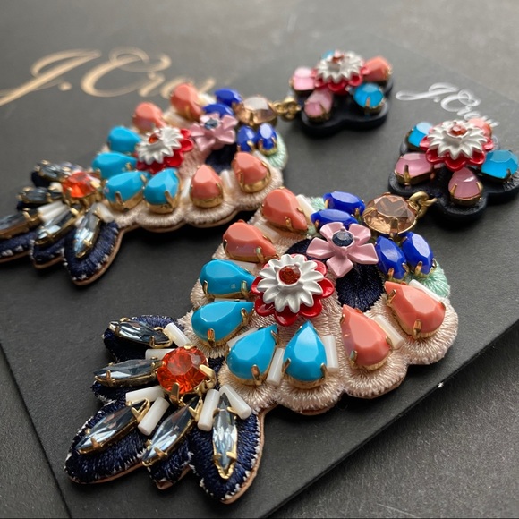 J. Crew Embroidered leather-backed earrings - Picture 4 of 8